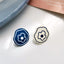 Klein Blue C Shape Alloy Stud Earrings - Niche Simple Design Korean Style for Women