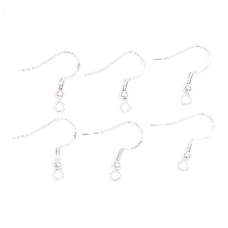 Copper Geometric U-Shaped Earring Hooks with Bead for DIY Jewelry Making