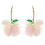 Elegant Tropical Flower Tassel Drop Earrings - Gold Plated Alloy Design