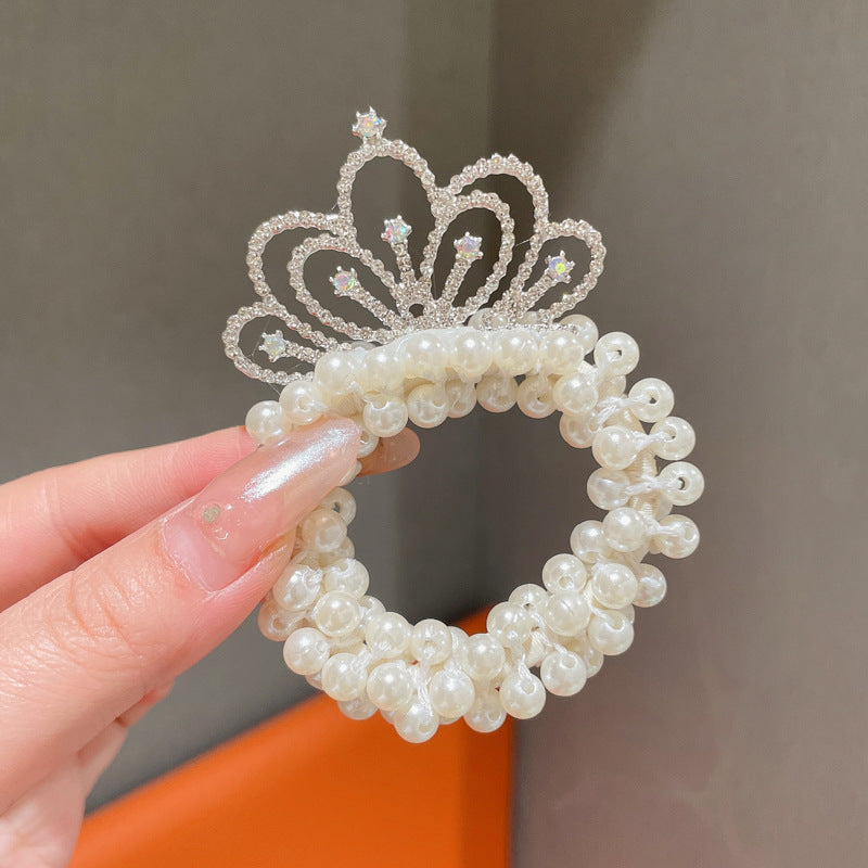 Children's Geometric Pearl Alloy Crown Hair Comb