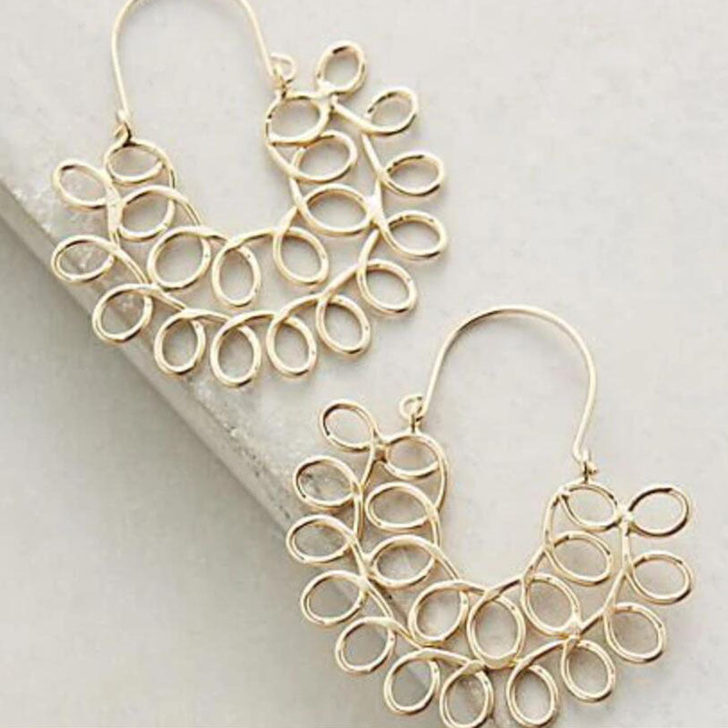 1 Pair Retro Geometric Solid Color Alloy Drop Earrings