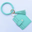 Fashion Snakeskin PU Leather Tassel Keychain Bracelet Wallet