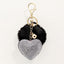 Alloy Heart Tassel Keychain with Rhinestone Charm for Bags and Cars