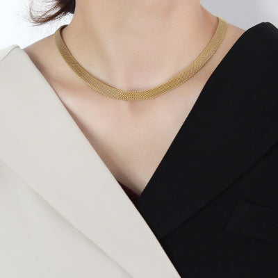 Retro Geometric Stainless Steel Choker Necklace