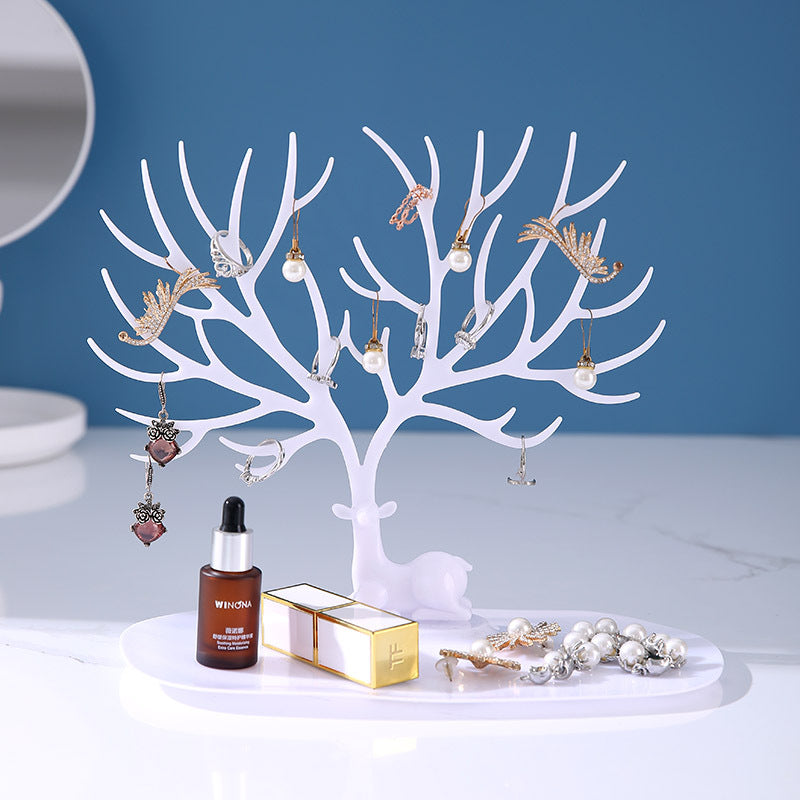 Tree-Shaped Deer Antler Jewelry Display Stand and Organizer