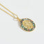 14K Gold Plated Geometric Zircon Pendant Necklace with Vintage Ethnic Charm