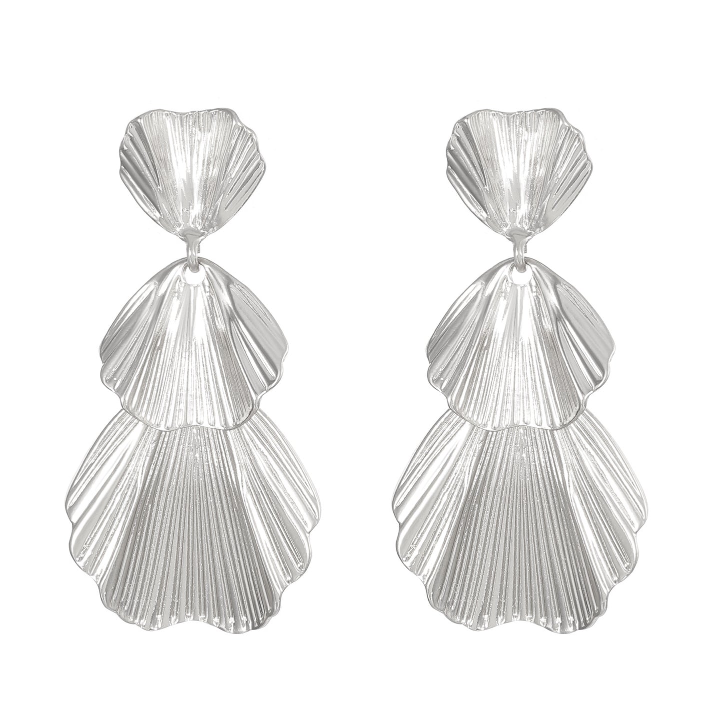 "Elegant Leaf and Flower Design Alloy Drop Earrings - Retro Fashion Statement Jewelry"
