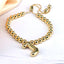 Copper Gold Plated Adjustable Initial Letter Beaded Bracelet for Women