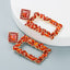 Fashion Geometric Square Alloy Earrings with Colorful Rhinestones