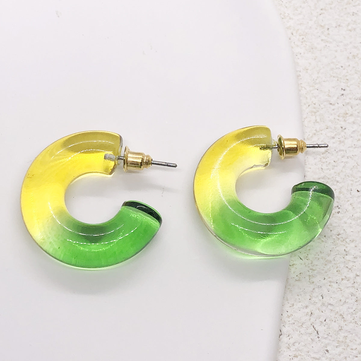 1 Pair Colorful C Shape Acrylic Earrings