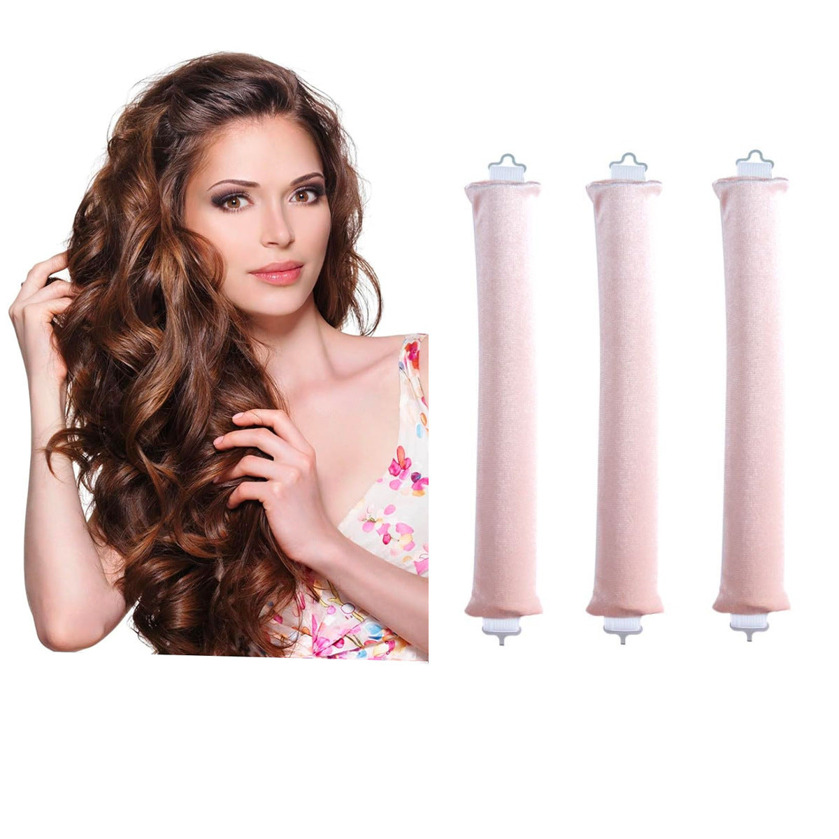 Women's Geometric Cloth Heatless Curling Iron 3cm Hair Roller Tool