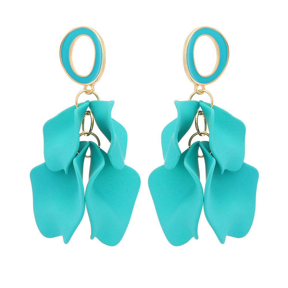 Elegant Petal Zinc Alloy Acrylic Dangle Earrings