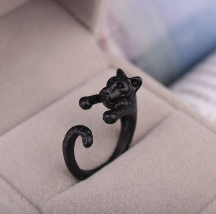 1 Piece Fashion Animal Adjustable Alloy Rings - Cute Dog, Cat, Elephant Design