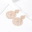 Vintage Geometric Carved Disc Drop Earrings