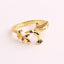 Fashion Animal Heart Shape Gold Plated Zircon Adjustable Ring