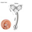 Butterfly Flower Heart Zircon Stainless Steel Cartilage & Lip Rings 18K Gold Plated Earrings