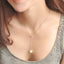 Simple Geometric Pearl Pendant Necklace