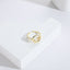 2 Pieces Sun Moon Zircon Adjustable Ring Set - 14k Gold Plated Copper Jewelry