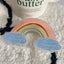 Women's Rainbow Acrylic Hair Claw Clip - Cute Cloud Graffiti Design