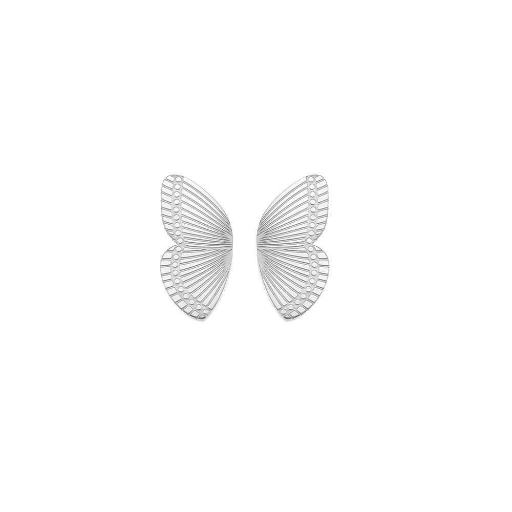 Mini Butterfly Stainless Steel Earrings with Textured Details