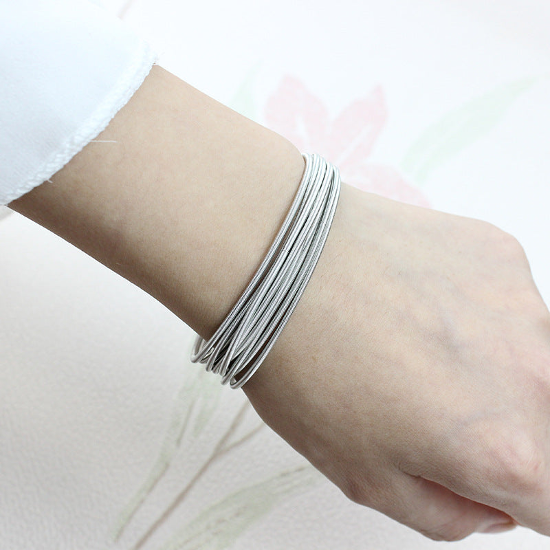 Simple Style Multicolor Carbon Steel Spring Bracelet