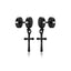 Geometric Stainless Steel and Black Acrylic Cross Stud Earrings