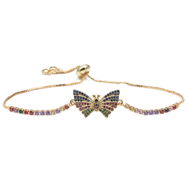 Simple Geometric Butterfly Crystal Pearl Bracelet Set