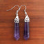 Fashion Solid Color Natural Crystal Gemstone Hexagonal Earrings