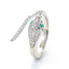 Fashion Adjustable Green Eye Snake Zircon Copper Ring