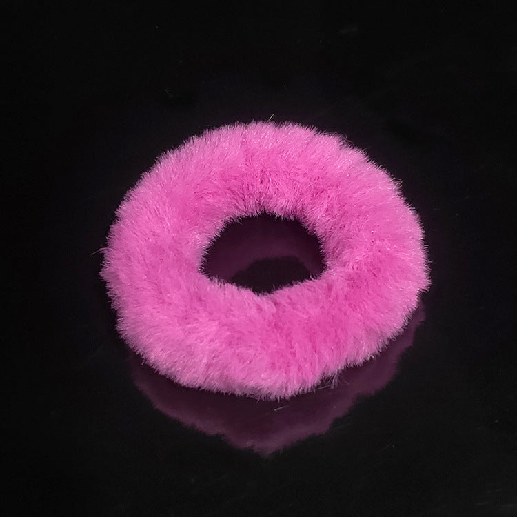 Candy Color Plush Seamless Hair Band - High Elasticity Autumn & Winter Hair Accessories