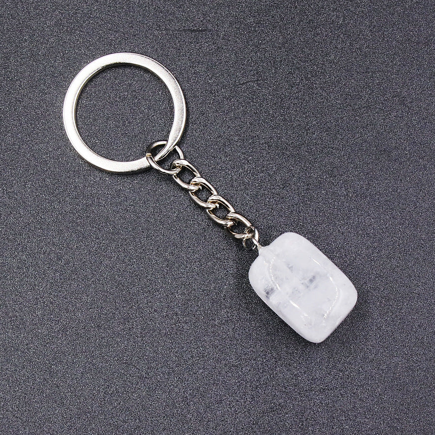 Irregular Natural Stone Crystal Keychain Pendant for Bags