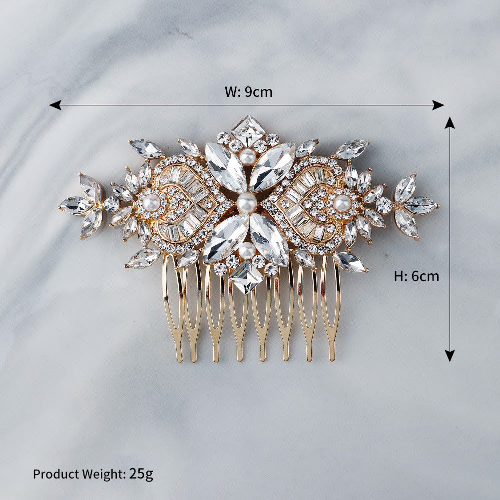 Pearl Rhinestone Vintage Bridal Hair Comb Accessory