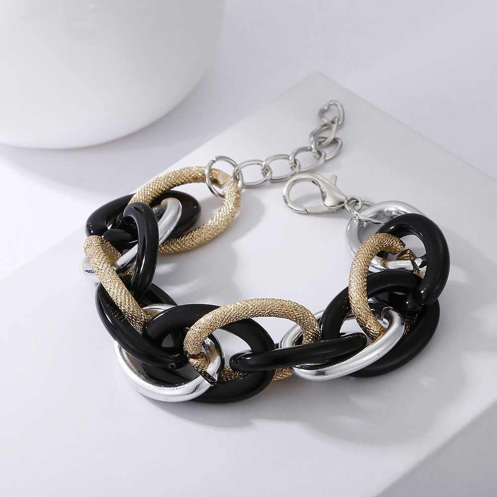 Fashion Multi-layer Metal Acrylic Splicing Geometric Bracelet
