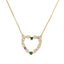 Devil's Eye Heart Shaped Zircon Pendant Necklace in Gold Plated Copper