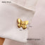 Elegant Heart Flower Bow Knot 18k Gold Stainless Steel Unisex Cufflinks