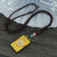 Ethnic Square Alloy Wood Pendant Necklace with Nepalese Thangka Design