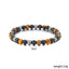 Fashion Adjustable Black Matte Woven Bracelet with Tiger Eye Stone