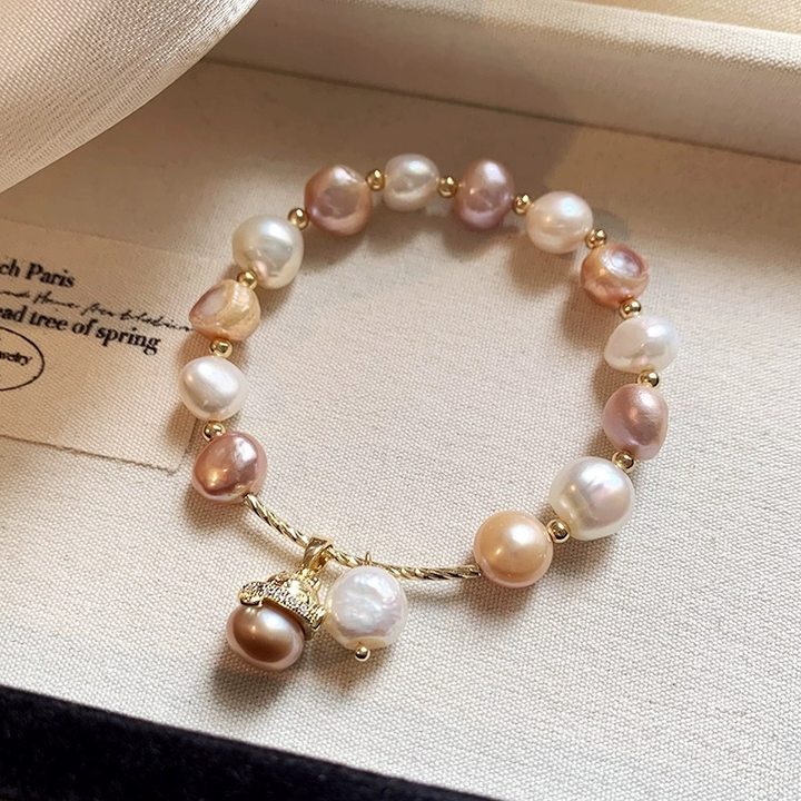 Golden Freshwater Pearl Bee Bracelet