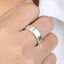 Korean Minimalist Stainless Steel Rotatable Ring - 6mm Engraved Brushed Silver Band for Couples