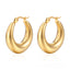 1 Pair Fashion 18K Gold Plated Stainless Steel Oval Hoop Earrings