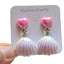 Simple Shell Resin Heart Ear Cuffs for Girls