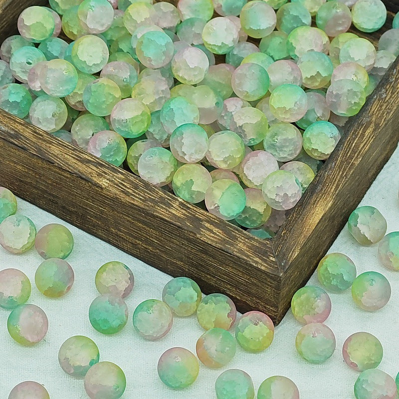 10mm Frosted Jade Glass Beads for DIY Jewelry Making and Decorative Accessories