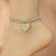 Heart Shape Rhinestone Pendant Anklet - Fashion Beach Jewelry