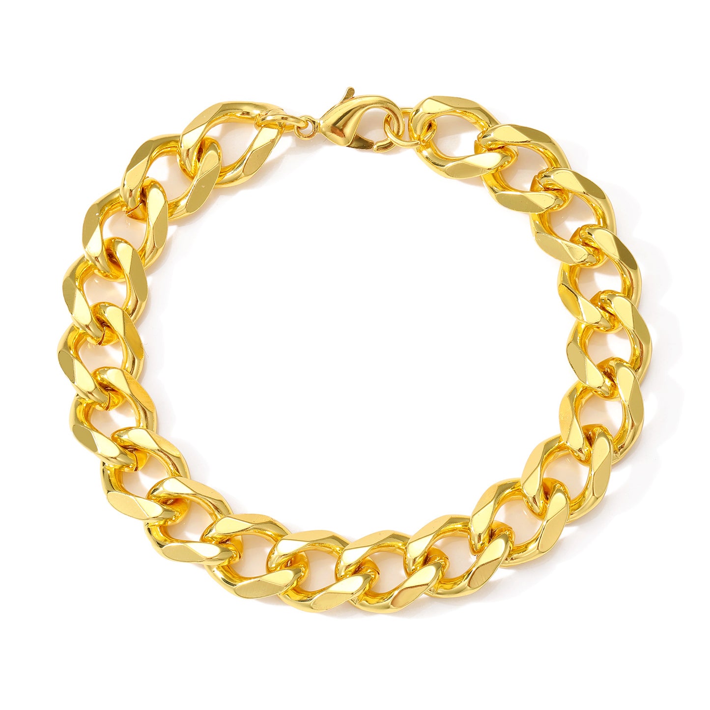 Hip-Hop Cuban Link Stainless Steel Men's Bracelet with Lobster Clasp - Multiple Widths Available