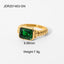 Retro Emerald Pink Zircon Twisted Spiral Stainless Steel Ring