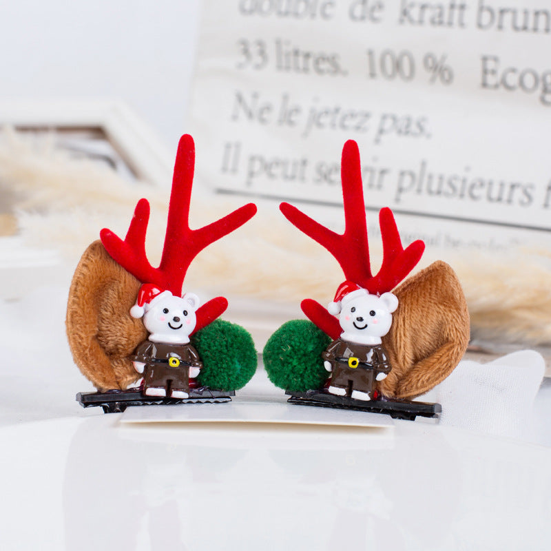 Cute Antlers Alloy Hair Clip and Headband for Christmas