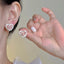 1 Pair Elegant Water Droplet Heart Flower Earrings with Artificial Pearls and Rhinestones