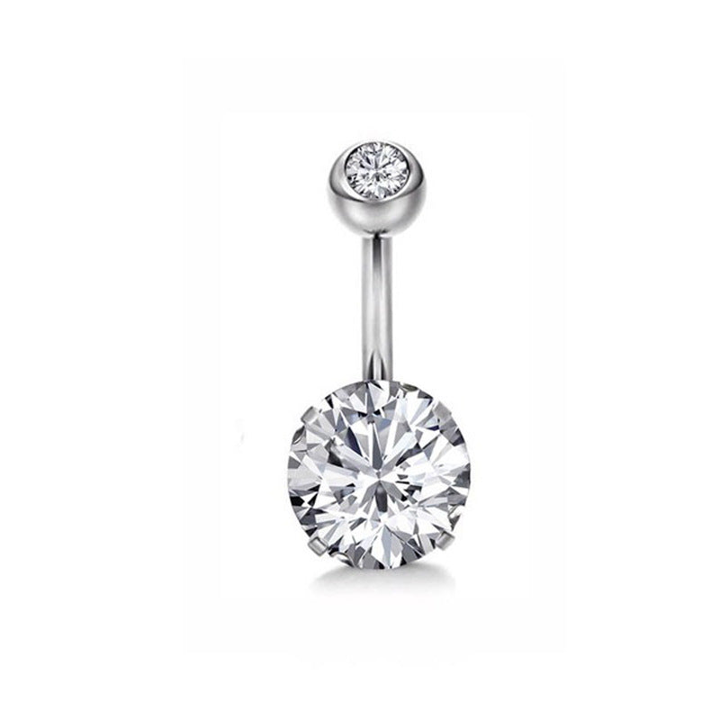 Fashion Geometric Stainless Steel Plating Zircon Belly Ring 5 Pieces