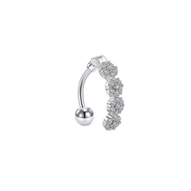 1 Piece Belly Rings Simple Style Classic Style Heart Shape 316 Stainless Steel  Inlay Zircon Belly Rings