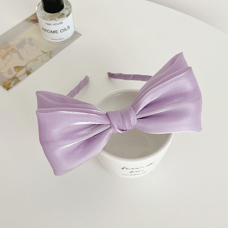 Elegant Sheer Bow Knot Hairband with Glitter Detailing